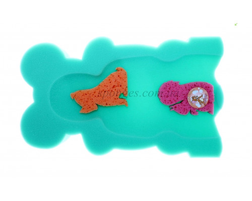 Дитячий поролоновий килимок для купання (матрасик у ванну) + 2 губки в комплекті